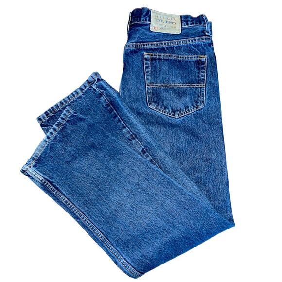 Tommy Hilfiger Straight Leg Medium Wash Denim Jeans 33x32 - Picture 1 of 7